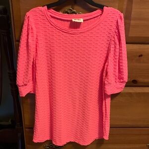 BiBi Bright Pink Textured Women's Blouse